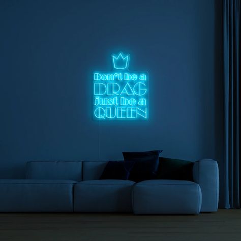 Queen Neon Sign, Drag Show, Neon Beach, Be A Queen, Pvc Moulding, Neon Sign Art, Neon Signs Home, Neon Sign Shop, Wine Signs