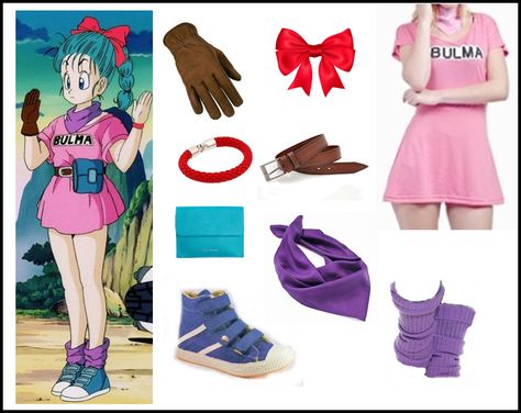 Outfits de Bulma en Dragon Ball Bulma Outfits, Bulma Costume, Dbz Cosplay, Pink Skirt, Cosplay Outfits, Diy Costumes, Cool Costumes, Halloween Costumes Women, Dragon Ball Super