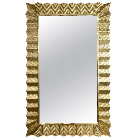 Brass Wall Mirrors - 1,826 For Sale at 1stDibs Gold Mirror Frame, Art Deco Spiegel, Murano Glass Mirror, Italian Art Deco, Hallway Mirror, Mantel Mirrors, Couture Design, Motif Art Deco, Art Deco Gold