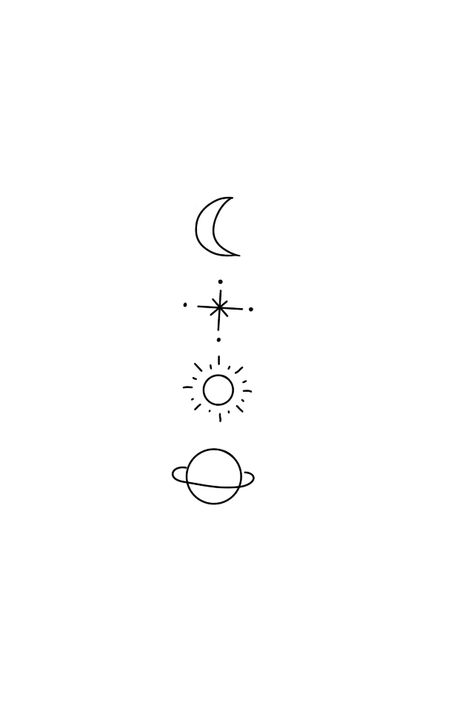 Astronomy Tattoo Minimalist, Easy Tattoos To Draw, Astronomy Tattoo, Minimal Tattoo Designs, Minimal Tattoo Ideas, Cuff Tattoo, Whatsapp Logo, Small Chest Tattoos, Small Girly Tattoos