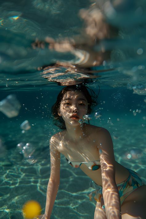 Swimming Nature, Woman Underwater, Archery Women, Water Vacation, Underwater Swimming, Sports Swimming, Ocean Underwater, Girl In Water, Water Photography