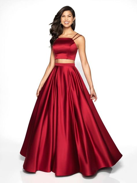 Two Piece Formal Dress, Two Piece Long Dress, Baju Kahwin, Two Piece Gown, Flair Dress, Prom Dress Stores, Prom Dresses For Teens, Ball Gown Skirt, Prom Designs