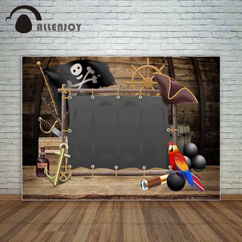 Allenjoy pirata party backdrop with parrot for children custom background decoration golden anchor photocall for a photo shoot Pirates Theme, Custom Background, Background Decor, Flower Party, Party Backdrop, Background Decoration, Table Centers, Stage Decorations, Wedding Background