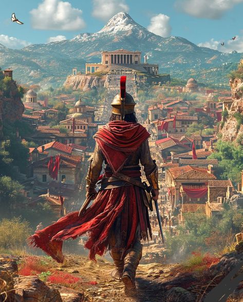 Assassin's Creed Odyssey Wallpaper, Ancient Sparta, Ancient Greece Art, Assassins Creed Black Flag, Assassins Creed Series, Assassins Creed Artwork, Assassins Creed Art, Devian Art, Assassin Creed