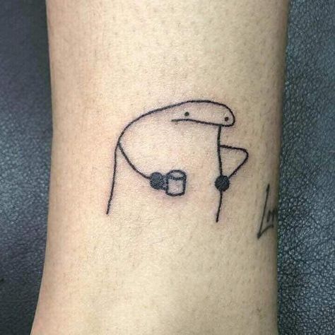 Funny Small Tattoos, Emo Tattoos, Tatuagem Masculina Pequena, Dinosaur Tattoos, Flash Tattoo Designs, Cute Little Tattoos, Weird Tattoos, Bad Tattoos, Diy Tattoo