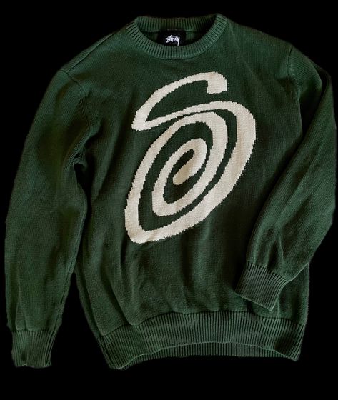 Stussy Knit Outfit, Stussy Knit Sweater, Stussy Knitwear, Stussy Knit, Stussy Fashion, Stussy Sweater, Crew Neck Sweater Outfit, Winter Wishlist, Nyc Model