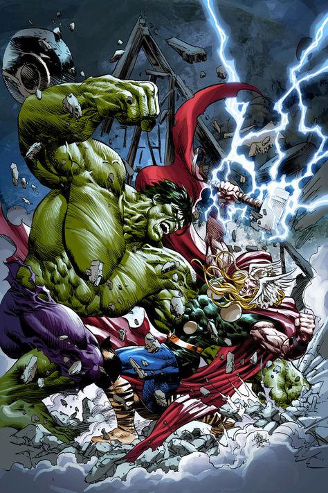 THOR vs HULK, #Avengers, #Cartoons & #Comics, #Drawings, #FanArt, #Games, #Hulk, #Movies & #TV, #Superhero, #Thor Hulk Vs Thor, Thor Art, Mike Deodato, Hulk Art, The Mighty Thor, The Incredible Hulk, The Hulk, Hulk Marvel, Marvel Comics Art