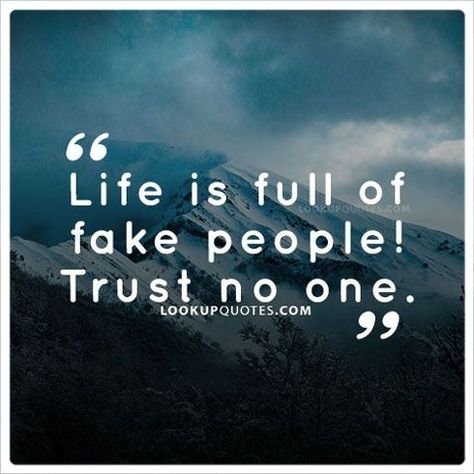 Life is full of fake people trust no one. Fake People Quotes Lessons Learned, Trust People Quotes, Trust No One Quotes, Trust Yourself Quotes, Value Quotes, Quotes That Inspire, Fake Life, Look Up Quotes, Dear Self Quotes