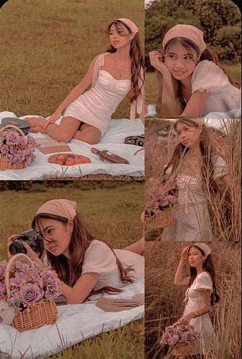 Beach Picnic Aesthetic, Pre Debut Shoot, Girl In Field, Cottagecore Photoshoot, Pre Debut Photoshoot, Picnic Photo Shoot, Picnic Pictures, Picnic Photography, Fairytale Photoshoot