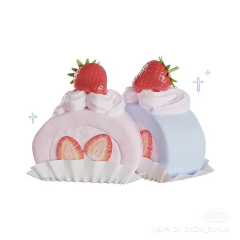 Kawaii Soft Aesthetic, Digital Art Cute, 3d Digital Art, Dessert Strawberry, Cake Icon, Food Kawaii, Coquette Core, Icon Widget, Soft Things