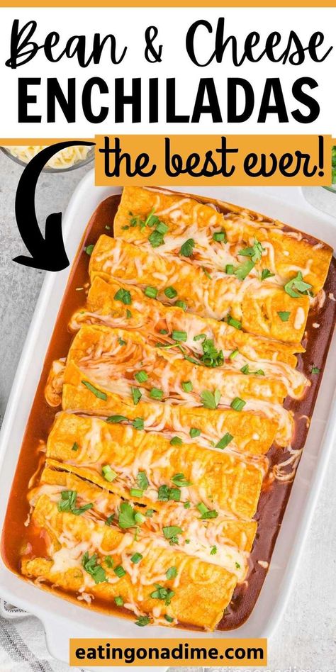 Easy Cheese Enchiladas, Bean And Cheese Enchiladas, Vegetarian Enchiladas Recipe, Enchiladas Easy, Easy Chicken Enchiladas, Vegetable Enchiladas, Veggie Enchiladas, Chicken Enchiladas Recipe, Mexican Night