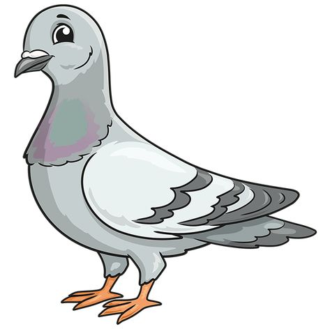 How to Draw Pigeon: Step 10 Pigeon Drawing, Cute Pigeon, Cartoon Drawings Of Animals, Afrique Art, Color Drawing Art, Bird Artwork, Drawing Tutorial Easy, Drawing Cartoon, Learn Art