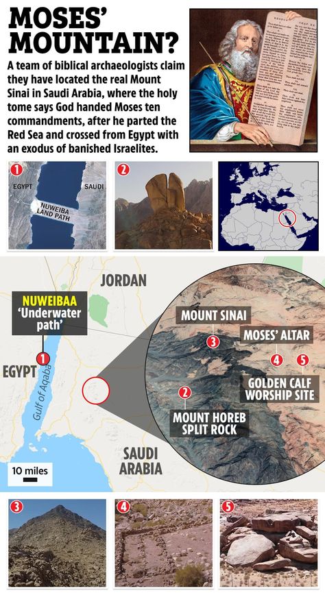 Bible archaeologists ‘find Mount Sinai where God handed Moses the Ten Commandments’ as they reveal four bombshell clues Bible Evidence, Bible Genealogy, Mt Sinai, Old Testament Bible, Holy Mountain, The Holy Mountain, Mount Sinai, The Ten Commandments, Bible Study Help