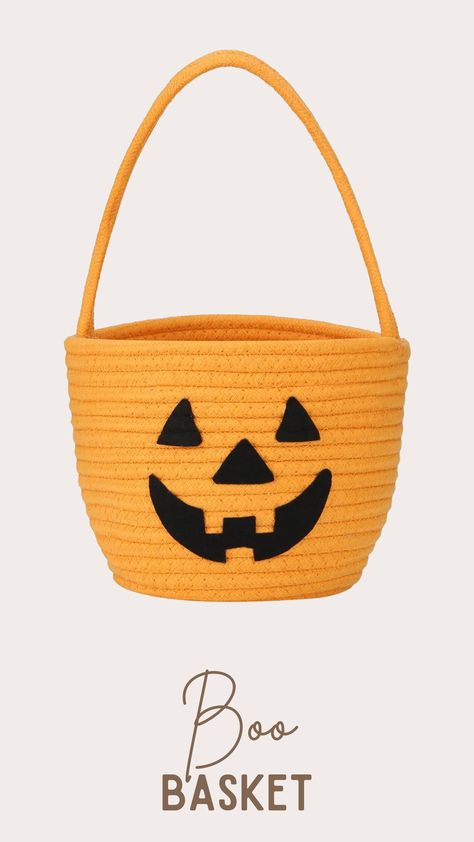 Halloween Basket for Kids, Cute Halloween Candy Basket, Small Pumpkin Bucket, Boo Basket #ad #halloween #halloweenparty #halloweenbasket #trickortreatbasket #trickortreat #boobasket #Boobasketideas #Boobasketsupplies #boobasketforkids #kidsboobasket #jackolantern #wovenbasket Trick Or Treat Basket, Orange Basket, Pumpkin Basket, Basket Shelf, Halloween Basket, Pumpkin Bucket, Treat Basket, Halloween Baskets, Shelf Baskets