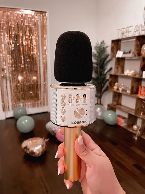 BONAOK Wireless Bluetooth Karaoke Microphone,3-in-1 Portable Handheld Karaoke Mic Speaker Machine Home Party Birthday for All Smartphones Follow my shop on the @shop.LTK app to shop this post and get my exclusive app-only content! #liketkit #LTKunder50 #LTKkids #LTKwedding @shop.ltk http://liketk.it/3nxuI Karaoke Microphone Aesthetic, Karaoke Mic, Karaoke Set Up, Karaoke Set Up At Home, 18th Birthday Karaoke, 30th Birthday Karaoke Party, Karaoke Night Decorations, Bachelorette Karaoke Party, Bachelorette Karaoke