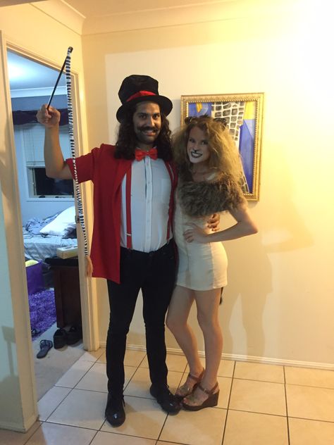 Lion Tamer Couples Costume, Lion And Lion Tamer Costume, Mens Lion Costume, Lion Costume Diy, Mystery Ideas, Lion Tamer Costume, Lion Dress, Circus Costumes, Lion Tamer