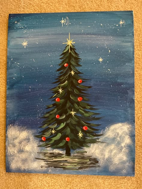 Christmas Tree Paintings, Space Iphone Wallpaper, Scrapbook Christmas, Christmas Canvas Art, Painting Snow, Christmas Tree Painting, Winter Background, Painting Sketch, Christmas Painting