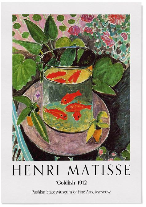 Henri Matisse Goldfish painting art exhibition poster Vintage Fish Poster, Matisse Goldfish, Henri Matisse Art, Goldfish Art, Affiches D'art Déco, Matisse Paintings, Exhibition Posters, Art Exhibition Posters, Matisse Prints