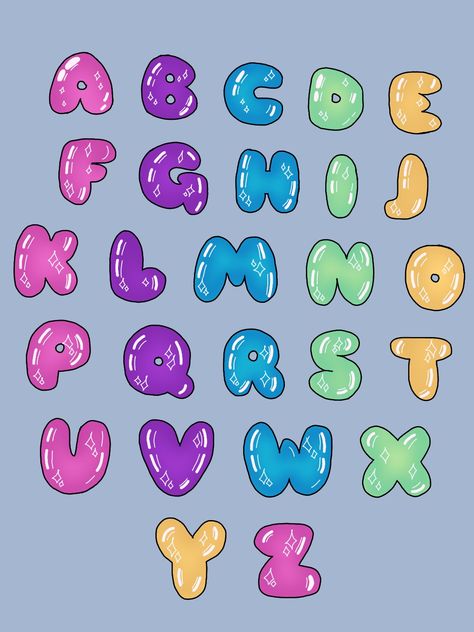 Punch Needle Alphabet Pattern, Bubble Letter Fonts Alphabet Style, Fonts Bubble, Fonts Doodle, Doodle Font, Bubble Letter Fonts, Bubble Font, Font Bubble, Whimsical Fonts