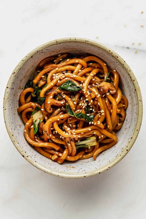 Udon Sauce Recipe, Udon Recipes, Vegetarian Udon Noodles, Yaki Udon Recipe, Vegan Udon, Tasty Noodles Recipe, Udon Noodles Recipe, Fried Udon, Udon Recipe