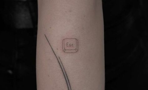 Esc Key Tattoo Esc Key Tattoo, Esc Tattoo, Snorlax Tattoo, Calvin And Hobbes Tattoo, Abstract Flower Tattoos, Elephant Family Tattoo, Prince Tattoo, Ant Tattoo, Little Prince Tattoo