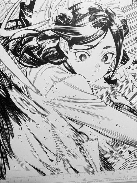 X Hair Perspective Drawing, Manga Expressions Reference, Manga Illustration Black And White, Old Manga Art Style, Writing Pose Reference, Manga Art Panels, Hair Drawing Long, Black Hair Character, Manga Layout