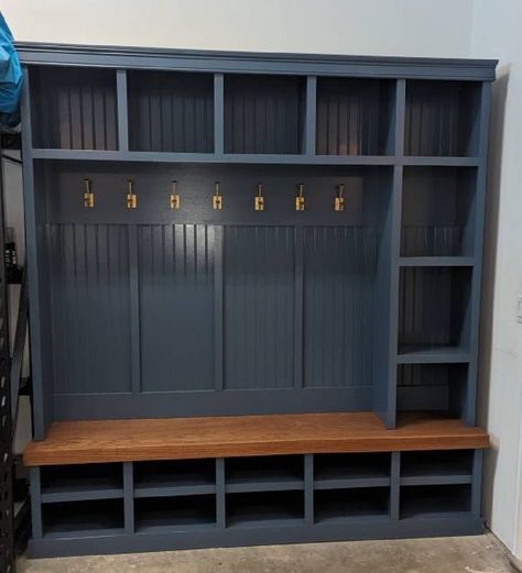 Mudroom Landing Zone, Coat And Shoe Storage In Garage, Small Mud Room Shoe Storage, Entry Cubby Bench, Mudroom Floating Shelves, Mushroom Lockers With Doors, Built In Cubbies Mudroom, Locker Entryway Ideas, Custom Mudroom Built Ins