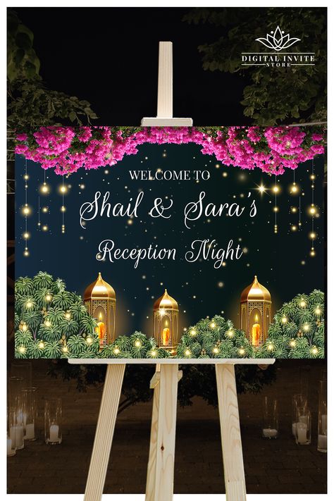 This Beautiful and Royal Indian Reception Welcome Sign template is perfect for Hindu Reception Welcome Sign as Indian Reception Welcome sign for your Reception di Raat, that is a editable and printable template download for Reception signage template! Reception Board Welcome Signs, Reception Welcome Board, Reception Welcome Sign, Unique Wedding Signs, Wedding Reception Signage, Decor Entrance, Indian Reception, Signage Board, Reception Signage