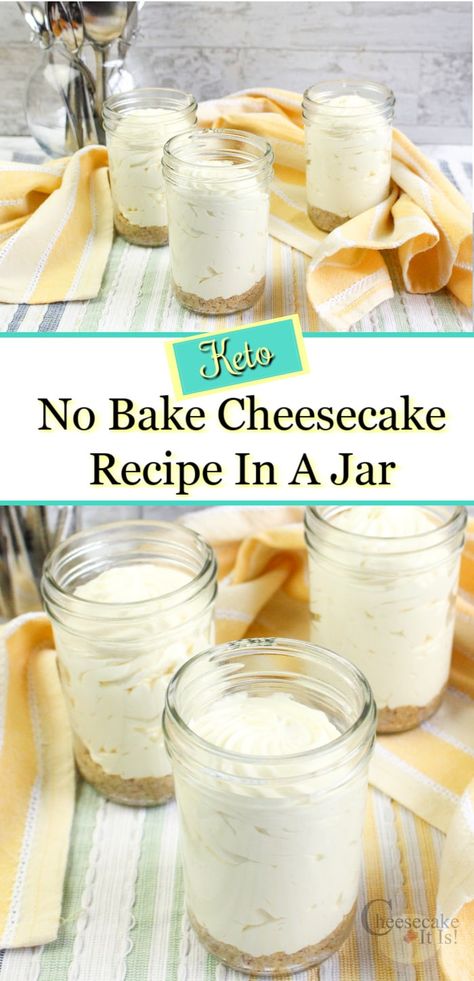 No need to ditch the cheesecake while eating Keto. You can stick to the diet with this Keto no bake cheesecake recipe in a jar. Keto Cheesecake In A Mug, Keto Cheesecake In A Jar, No Bake Keto Cheesecake Recipes, Keto Cheesecake Cups No Bake, Keto Cheesecake Mug Cake, Low Carb Cheesecake No Bake, Keto Cheesecake Filling, Family Reset, Keto Desserts Easy 3 Ingredients