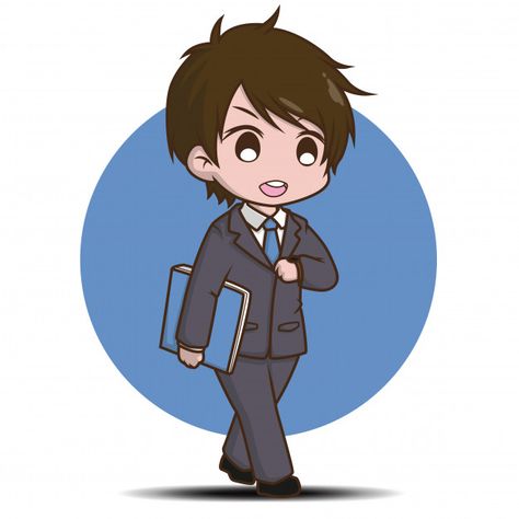 Business Man Anime, Business Man Cartoon, Engineer Cartoon, Work Cartoons, Teacher Cartoon, Man Cartoon, Chibi Sketch, Watch Cartoons, Cute Cartoon Characters