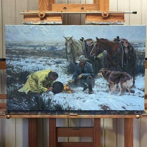 Australian shepherd painting Australian Shepherd Painting, Cowboy History, Animal Artists, Jackson Hole Art, Cowboy Artists, Southern Art, Western Paintings, Aussie Dogs, Representational Art