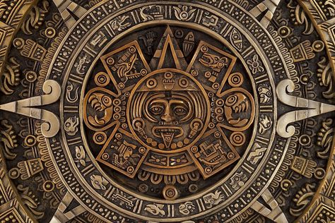 Aztec Architecture, Mayan Astrology, Mayan Glyphs, Maya Calendar, Mexican Wall Decor, Aztec Civilization, Aztec Empire, Maya Civilization, Ancient Aztecs