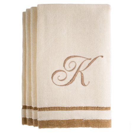 Monogrammed Ivory Fingertip Towels Set of 4, Beige Beach Towel Set, Monogram Towels, Embroidered Initials, Cotton Beach Towel, Fingertip Towels, Turkish Cotton Towels, Cotton Hand Towels, Embroidered Towels, Cotton Set