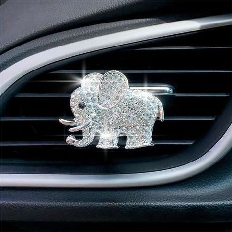 Bling Car Accessories, Silver Elephants, Car Freshener, Car Ornaments, Fragrance Diffuser, Elephant Design, Car Interior Decor, Car Interior Accessories, Air Vent