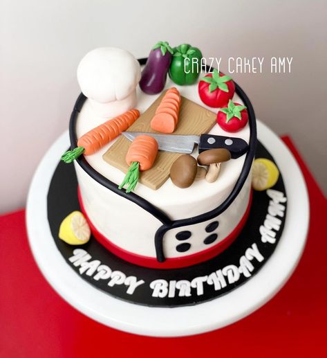 Crazy Cakey Amy on Instagram: “Cheering chef’s life🔪🔪🔪 #cakeforchef #cheflife #chefsgossips #chefcake #chef #iampastrtchef” Chef Birthday Party, Marzipan Cake, Chef Cake, Chef Party, Chocolate Cake Designs, Chef Styles, 3rd Birthday Cakes, Monthly Milestone, Themed Birthday Cakes