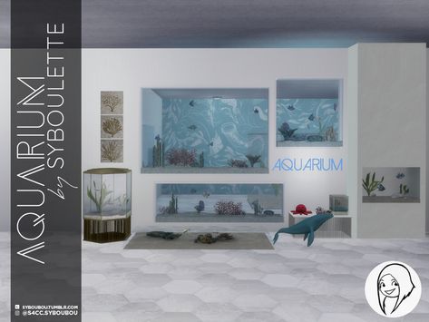 [DOWNLOAD] Aquarium Set | Syboulette on Patreon Ts4 Aquarium Cc, Sims 4 Fish Tank Cc, Sims 4 Cc Base Game Compatible Furniture, Fish Museum, Fish Tank Wall, Aquarium Tanks, Lotes The Sims 4, Los Sims 4 Mods, Wall Aquarium