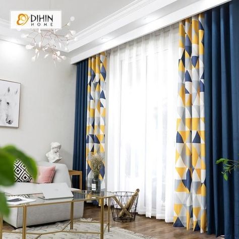 IDEAS TO REDECORATE YOUR LIVING ROOM. – In-house designer Week Workout, Curtain For Living Room, Yellow Curtains, Plain Curtains, Room Painting, White Sheer Curtains, Living Room Decor Curtains, Blue Curtains, Curtains Living