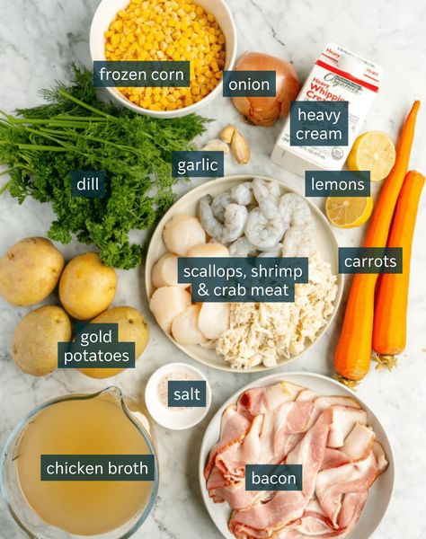 Light Seafood Soup, Seafood Corn Chowder, Keto Seafood Chowder, Creamy Seafood Chowder, Seafood Soups And Chowders, Seafood Chowder Recipe Best, Crockpot Clam Chowder Recipe, Crockpot Seafood Chowder, Seafood Chowder Recipe Creamy