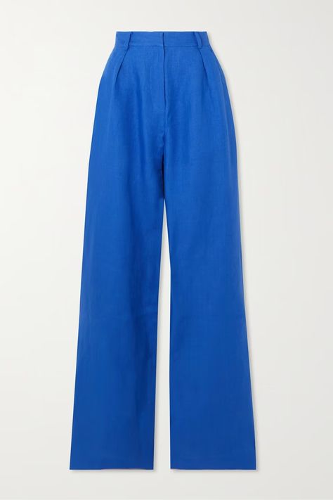 Bright Winter, Wide Leg Linen Pants, Modest Fashion Outfits, Thanksgiving Outfit, Organic Linens, Blue Pants, Wide Legs, Linen Clothes, Wide Leg Trousers