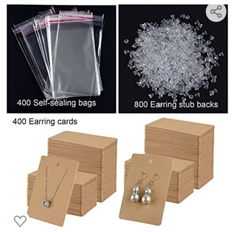 Jewelry supplies Kraft Paper Tags, Jewelry Display Cards, Dainty Necklaces, Clear Earrings, Brown Earrings, Hanging Jewelry, Necklace Display, Earring Holder, Amazon Products