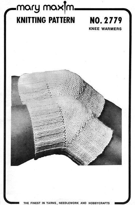 Knee Warmers, Knit Slippers Free Pattern, Handknit Design, 1960s Patterns, Knee Cap, Mary Maxim, Knitting Patterns Free Hats, Knitting Needles Sizes, Slippers Pattern