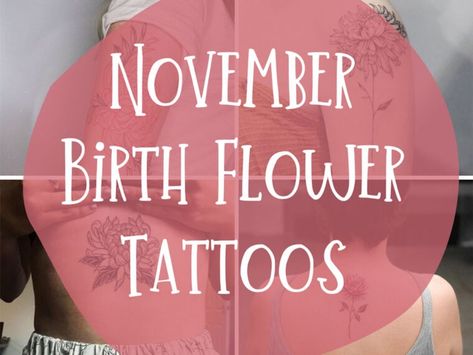 Tattoos For Females, November Flower, Flower Bouquet Tattoo, November Birth Flower, Iris Tattoo, Chrysanthemum Tattoo, Birthday Tattoo, Flower Wrist Tattoos, Bouquet Tattoo