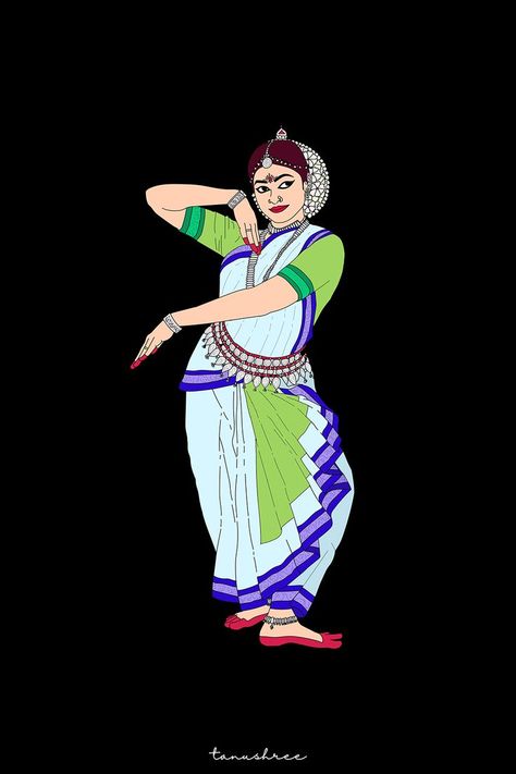 Odissi Dance Painting, Odissi Dance, Dancer Drawing, Circle Artwork, Dance Painting, Bengali Culture, Gym Wall Decor, Dancing Drawings, Indian Classical Dance