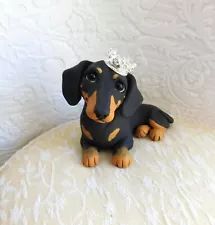 TheWRC | eBay Stores Dachshund Cake, Fondant Dog, Schnoodle Dog, Puppy Crafts, Dog Birthday Cake, Fondant Animals, Toy Sculpture, Polymer Clay Ornaments, Animal Cakes