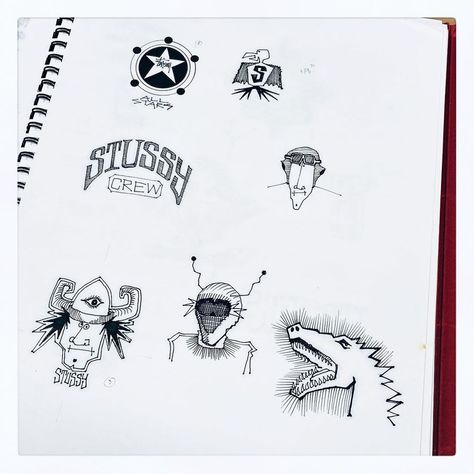 Stussy Design, Stussy Fashion, Graphic Tshirt Design Ideas, Shawn Stussy, Design Portfolio Inspiration, Stussy Logo, Graphic Design Portfolio Inspiration, Scratch Book, Ideas Graphic Design