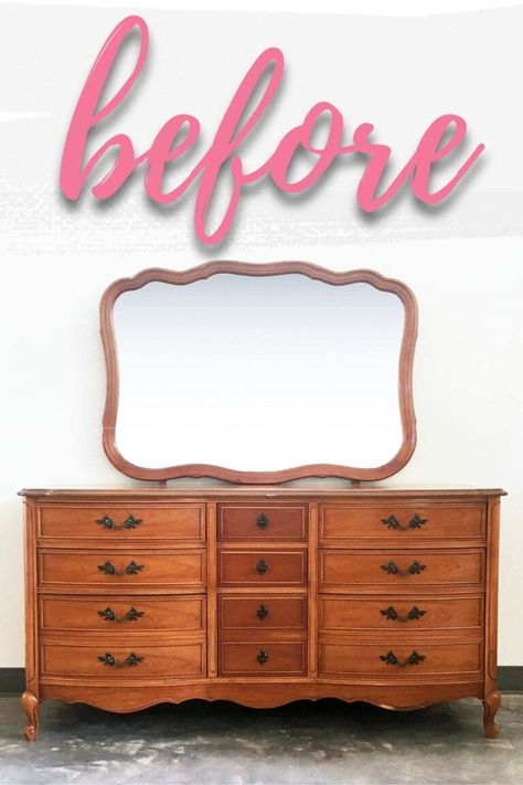 DIY Black French Provincial Dresser Black French Provincial Dresser, Black Dresser Diy, French Provincial Furniture Makeover, Painted French Provincial Furniture, Black French Provincial, Painted French Provincial Dresser, Provincial Dresser Makeover, French Provincial Dresser Makeover, Distressed Furniture Painting