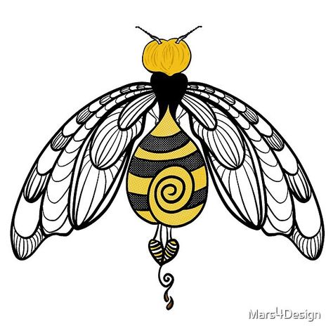 Queen Bee by Mars4Design | Redbubble Bee Drawing, Totem Pole, Queen Bees, Top Artists, Insects, Bee, Queen, Drawings, Animals