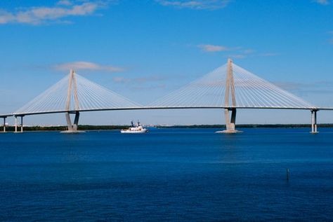 Cable Stayed Bridge, What To Do Today, Chicago River, To Do Today, Charleston South Carolina, Covered Bridges, Bay Bridge, Great View, Tourist Attraction