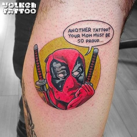 Deadpool not another tattoo Deadpool Tattoo, Nerdy Tattoos, Nerd Tattoo, Comic Tattoo, Marvel Tattoos, Geek Tattoo, Dead Pool, Geniale Tattoos, Tattoos Skull