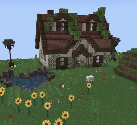 Cottagecore Minecraft Seeds Bedrock, Bedrock Minecraft Builds, Minecraft Houses Bedrock, Minecraft Bedrock Builds, Cottagecore Minecraft, Minecraft Things, Easy Minecraft Houses, Cute Minecraft Houses, Minecraft Inspo